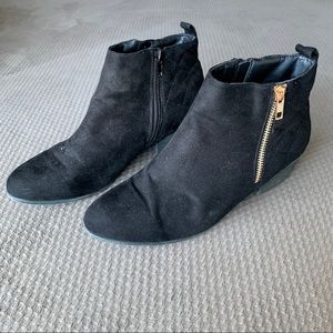 Faux suede booties